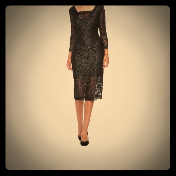 New Candie's Juniors' Black and Silver Foil Lace Special Occasion Column Dress - Picture 2 of 13